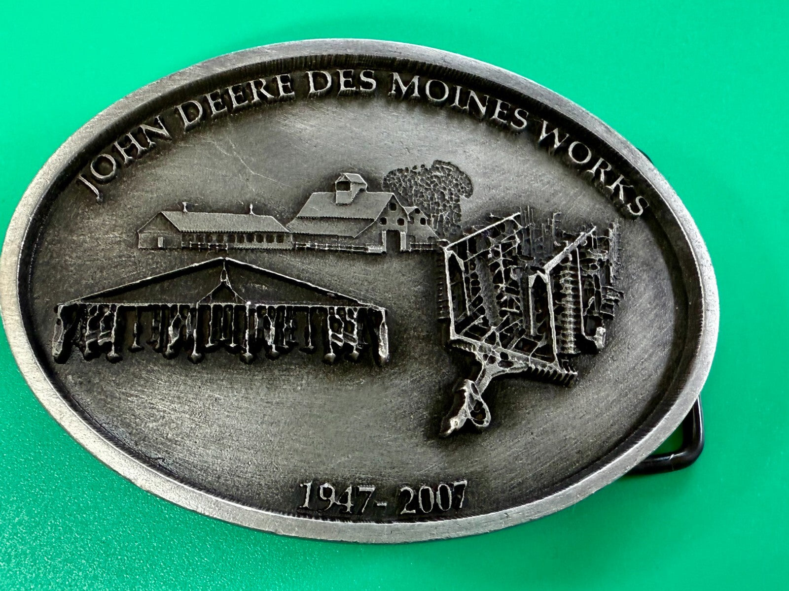 Vintage John Deere Des Moines Iowa Works 2007 Farm Tractors Belt Buckle