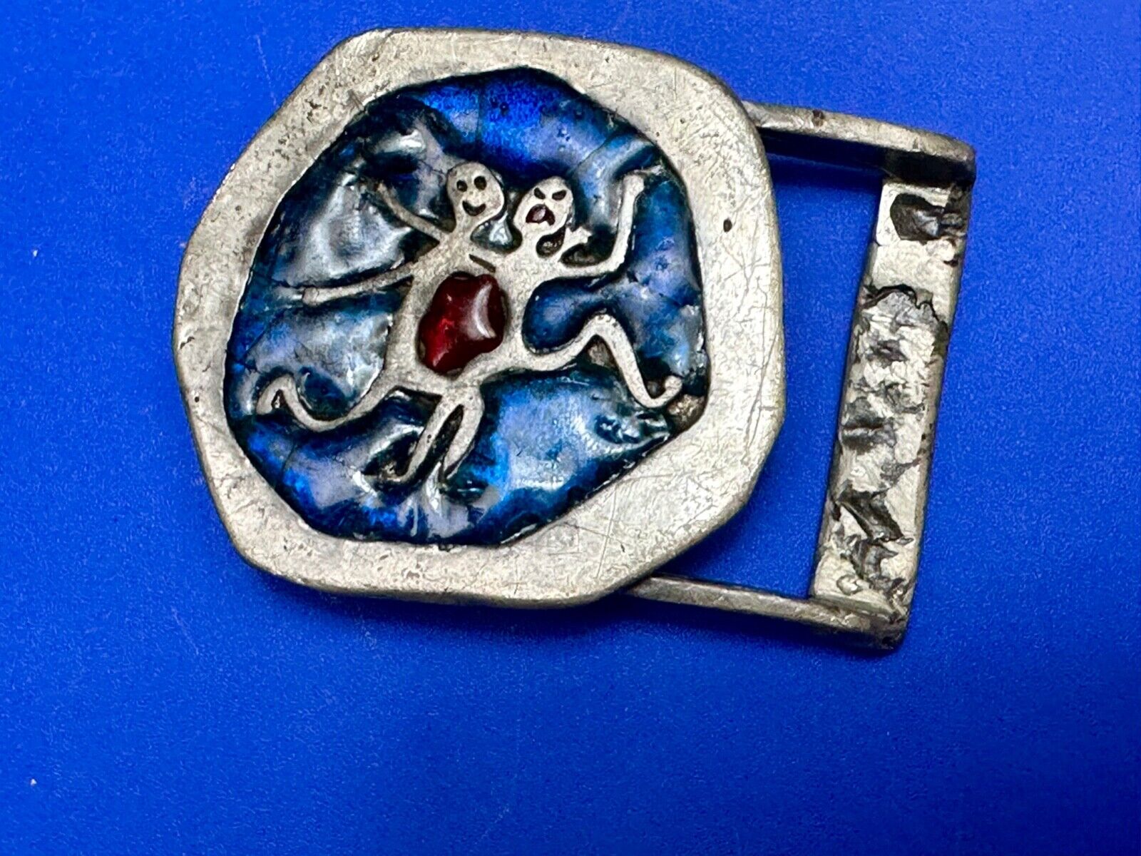 two southwestern vibe - ghosts / couple in love interesting colored belt buckle