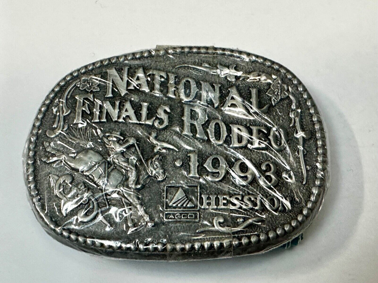 1993 NFR National Finals Rodeo  NOS Youth Size Hesston Commemorative Belt Buckle