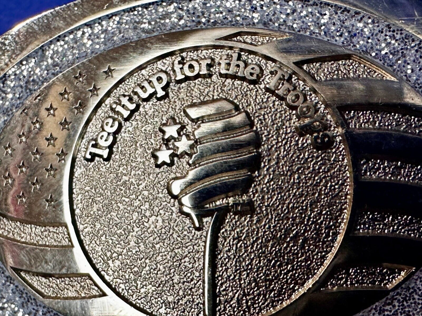 Tee It Up For The Troops Non Profit Organization Promo Award 2 Tone Belt Buckle