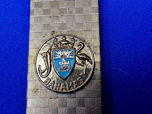 Bahamas Shield Crest Seal Logo Vintage Gold Tone Money Clip