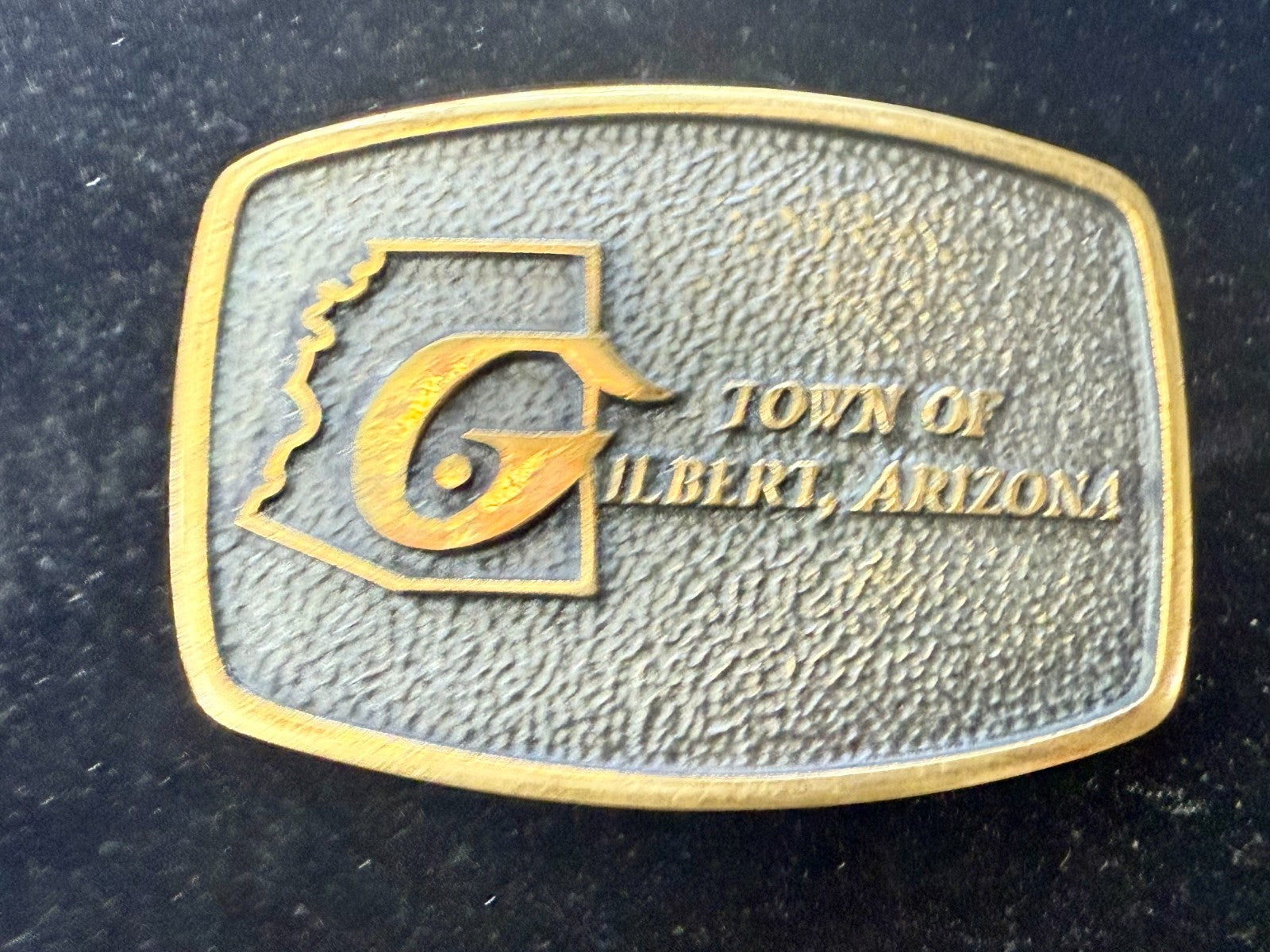 Town of Gilbert Arizona Vintage 1978 Commemorative Solid Brass BTS Belt Buckle