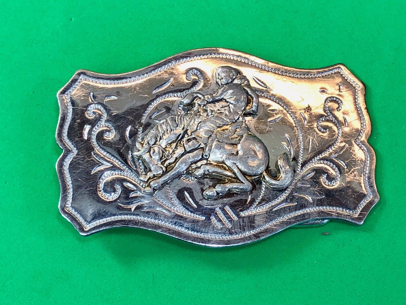 Vintage Horse Cowboy Saddle Bronc Buster Belt Buckle Made in Japan 