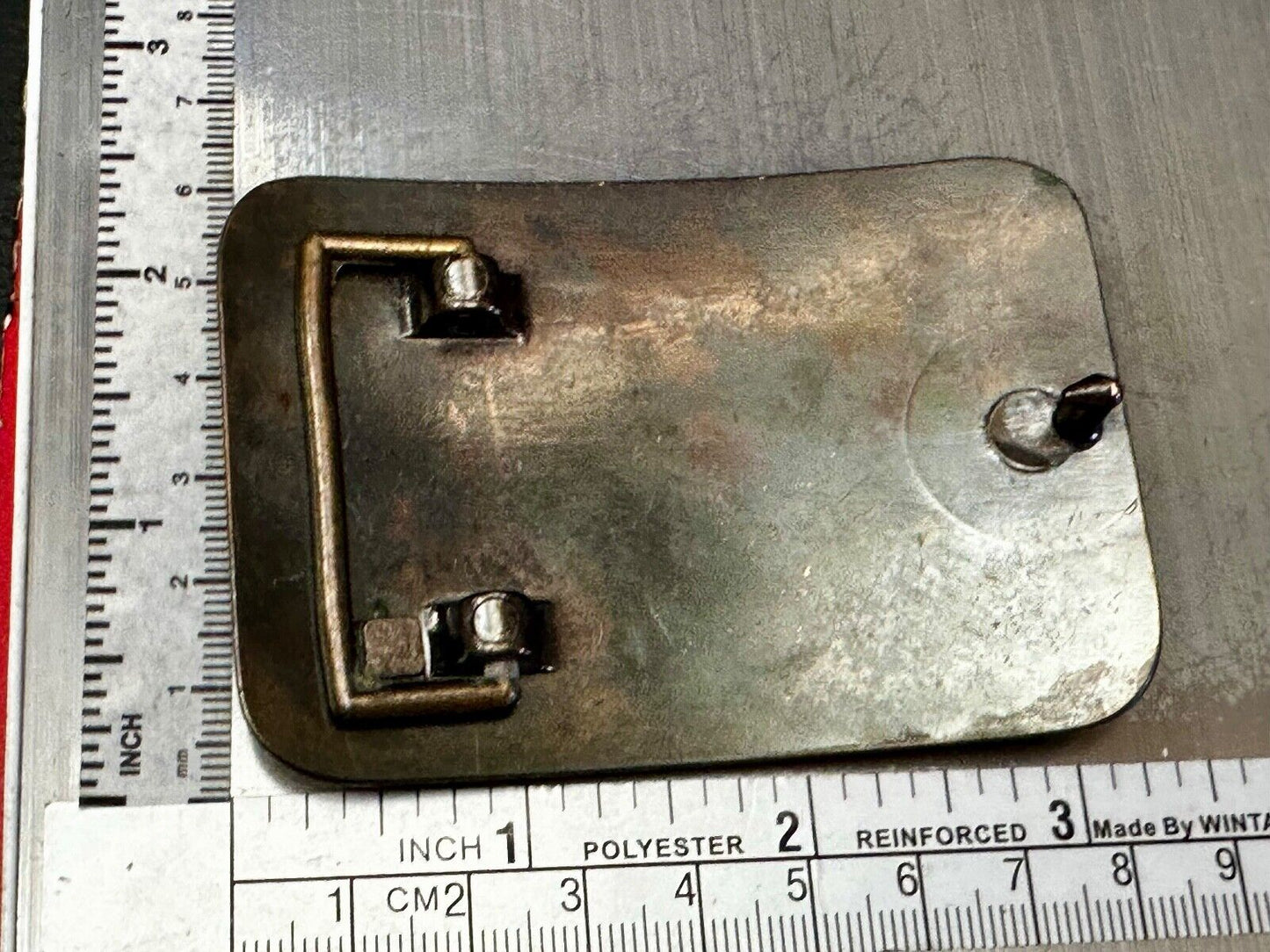 Vintage 10K Gold Benjamin Ben Franklin Centerpiece Belt Buckle with 3 ruby's