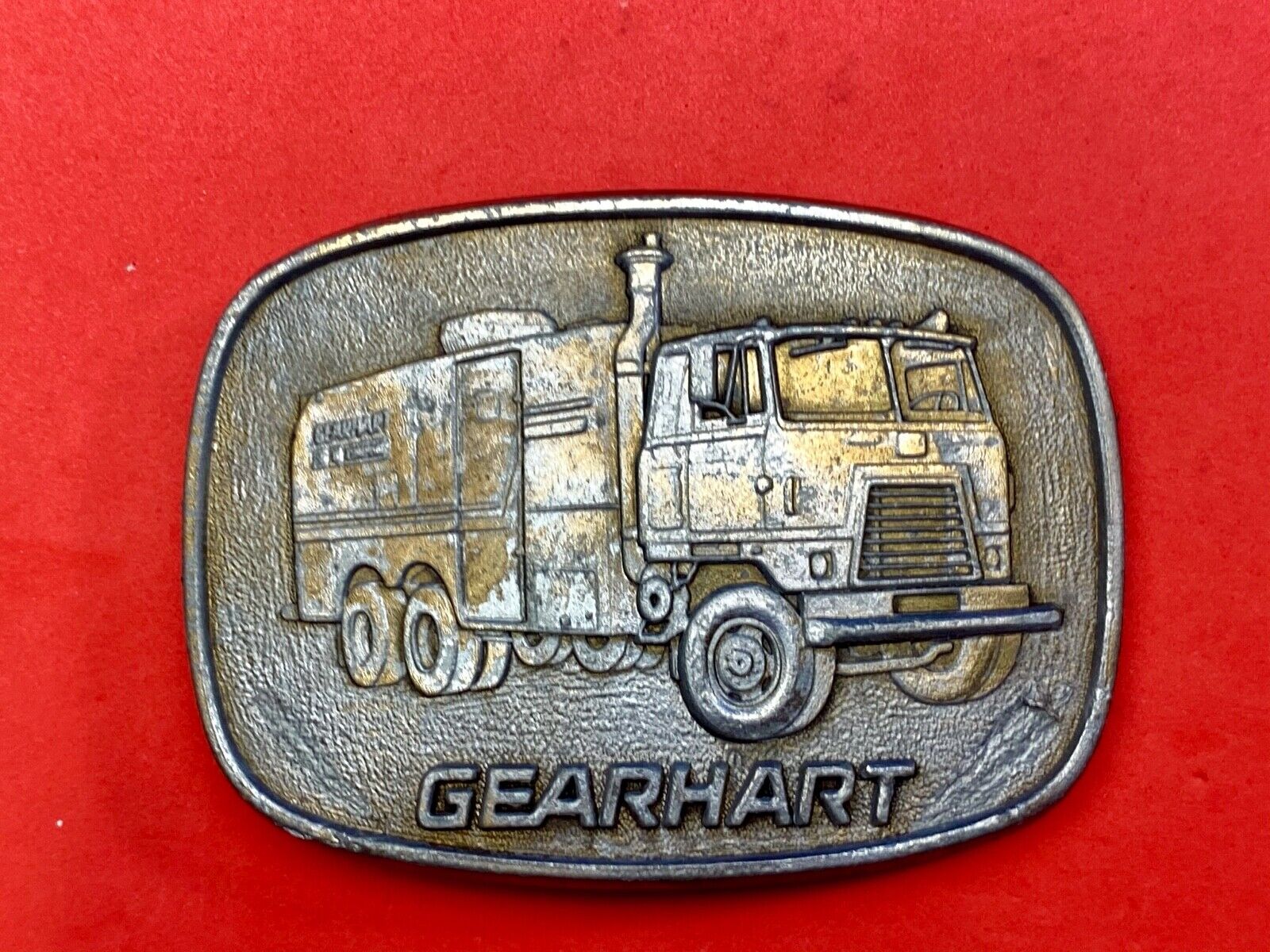 vintage Belt Buckle GEARHART Oil drilling trucking, hauling Industry, Transport 