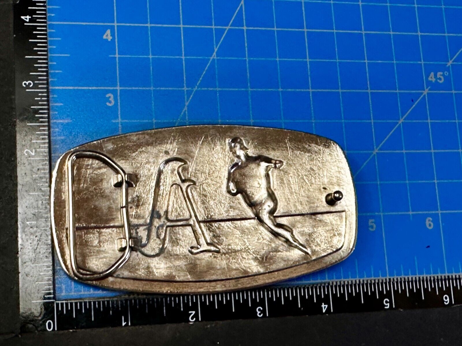 A's Baseball Logo Athletics Sports Oakland CA Silver Color Wide Belt Buckle