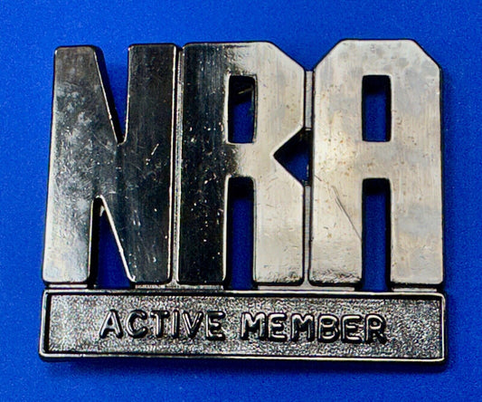 Vintage 1980's NRA Active Member Black Belt Buckle National Rifle Association