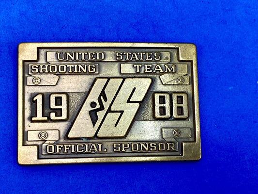 1988 Us Shooting Team Belt Buckle Official Sponsor 