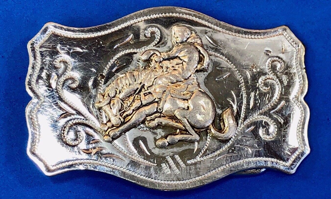 Vintage Horse Cowboy Saddle Bronc Buster Belt Buckle Made in Japan 