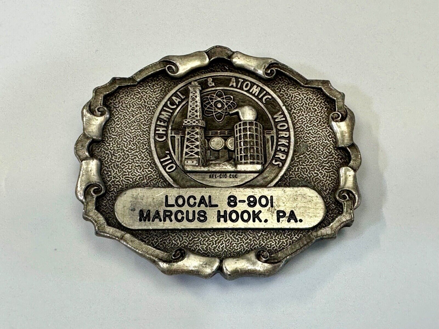Union Oil Chemical Atomic Workers Local Marcus Hook PA  AFL-Cio belt buckle