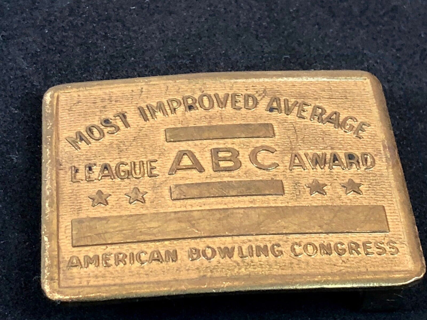 American Bowling Congress Award Belt Buckle Most Improved Average