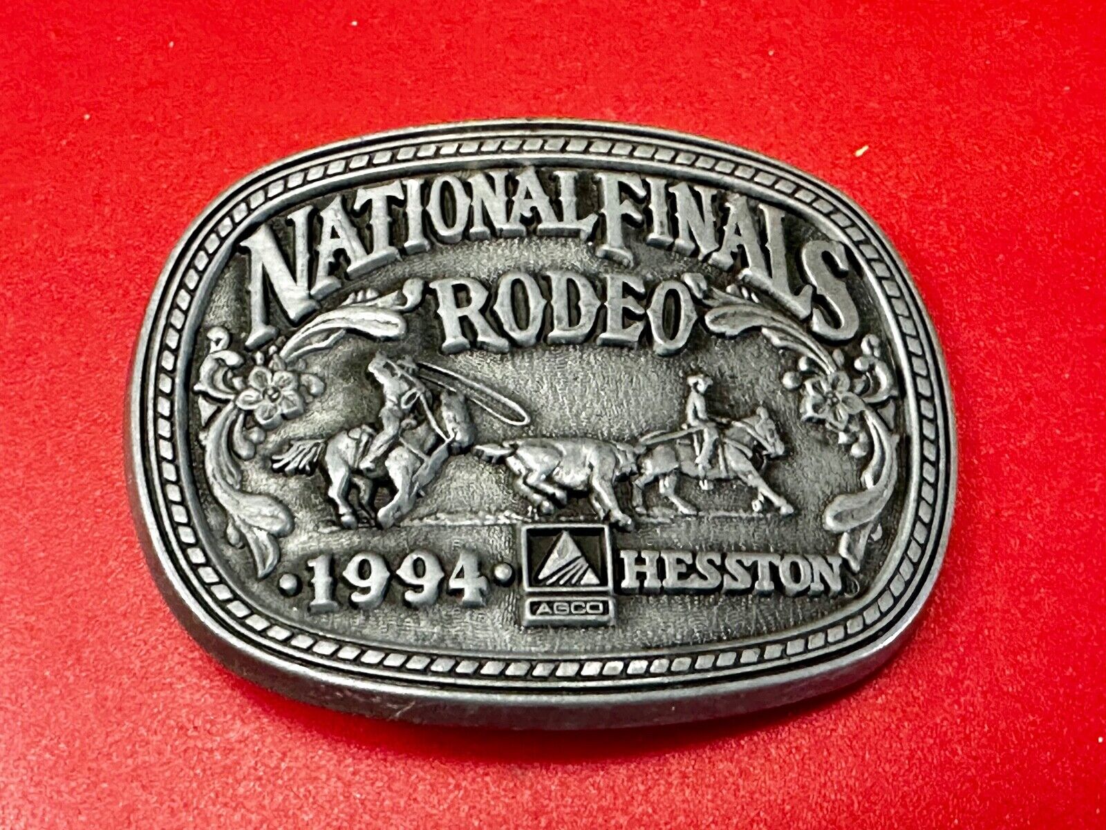 1994 NFR National Finals Rodeo  NOS Youth Size Hesston Commemorative Belt Buckle