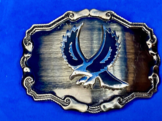 VIntage EAGLE enamel filled western framed belt buckle 