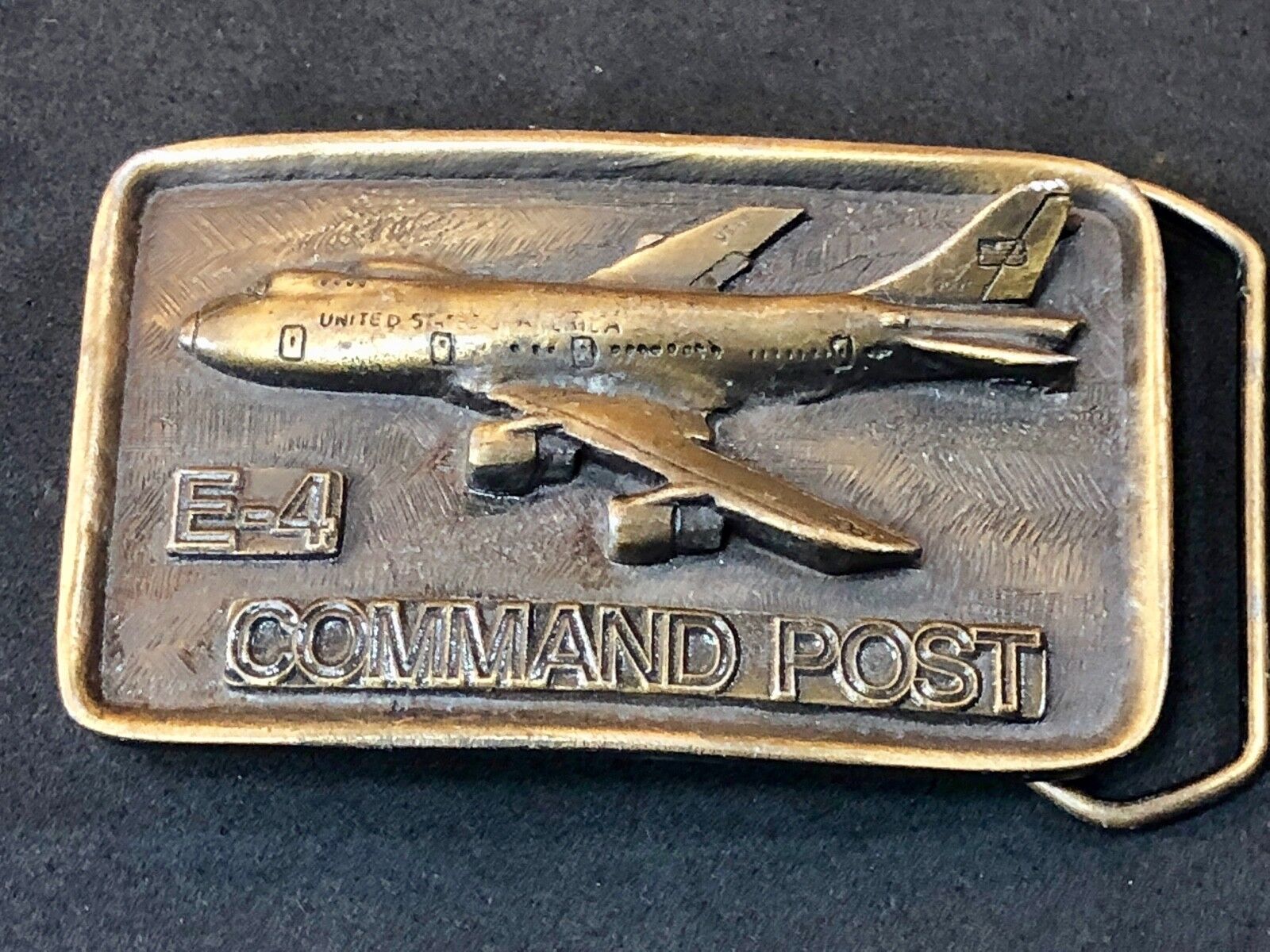 Vintage E-4 Command Post Belt Buckle United Airplane USAF Air Force 