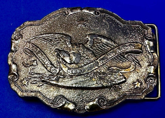 The Right To Keep and Bear Arms 2nd Amendment Vintage 1975 Belt Buckle - Wyoming
