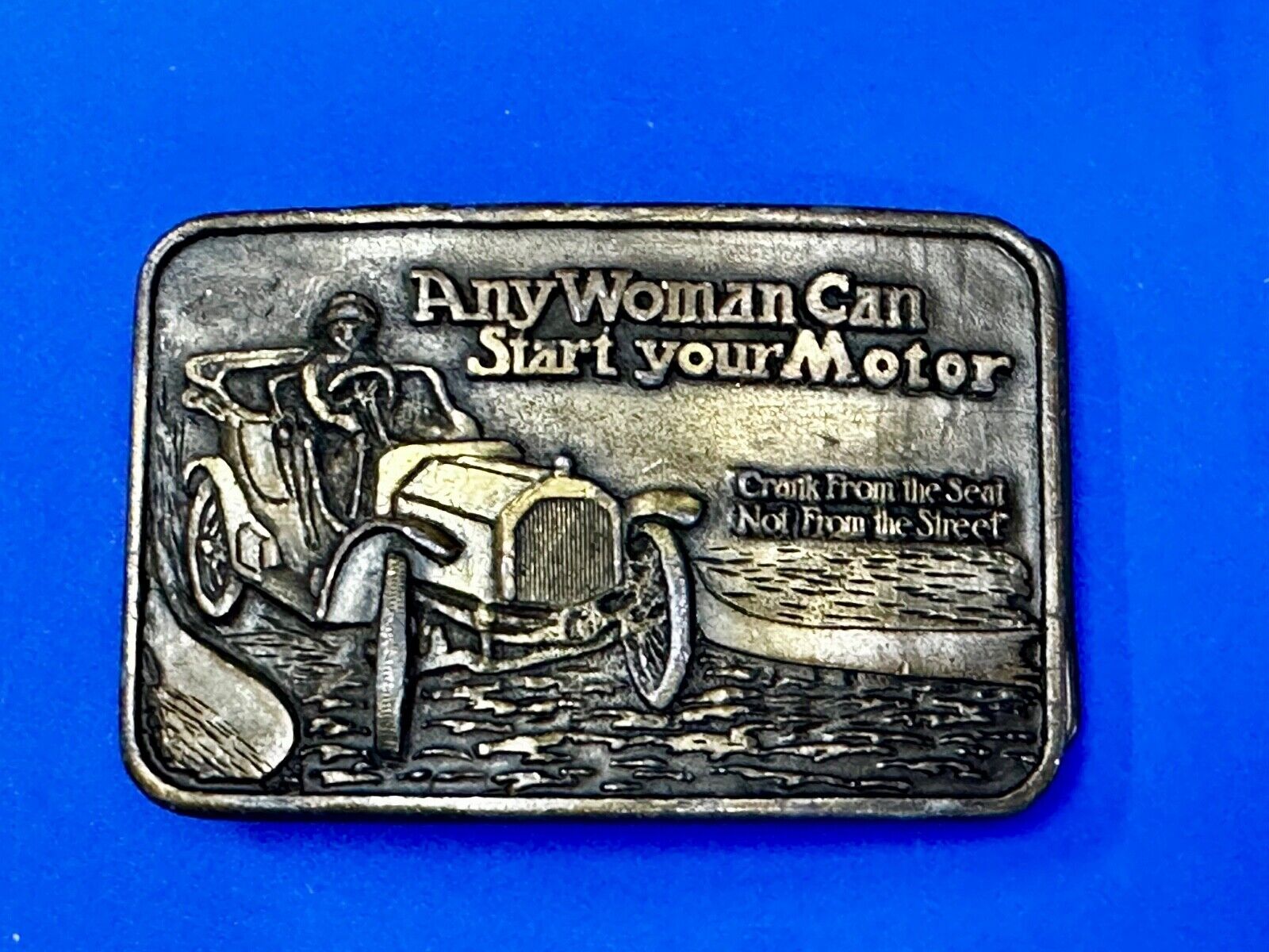 Any Woman Can Start Your Motor Crank From The Seat Novelty Belt Buckle