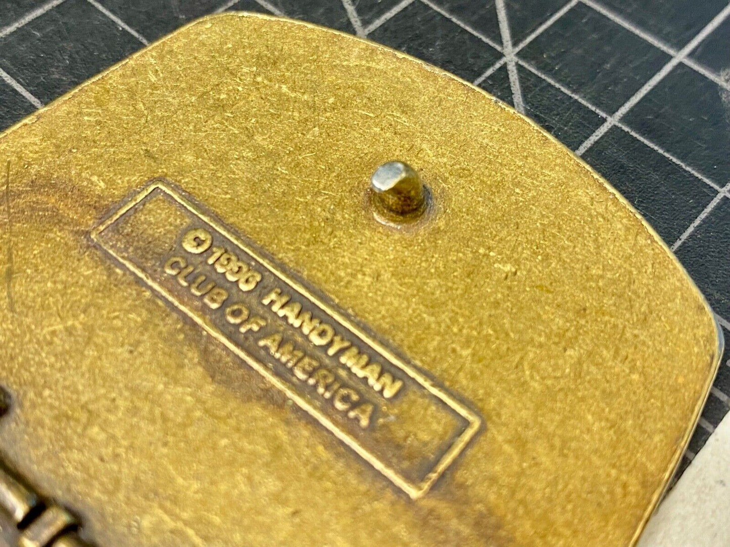 vintage Hammer Ruler Tools  - handyman club of America life member belt buckle