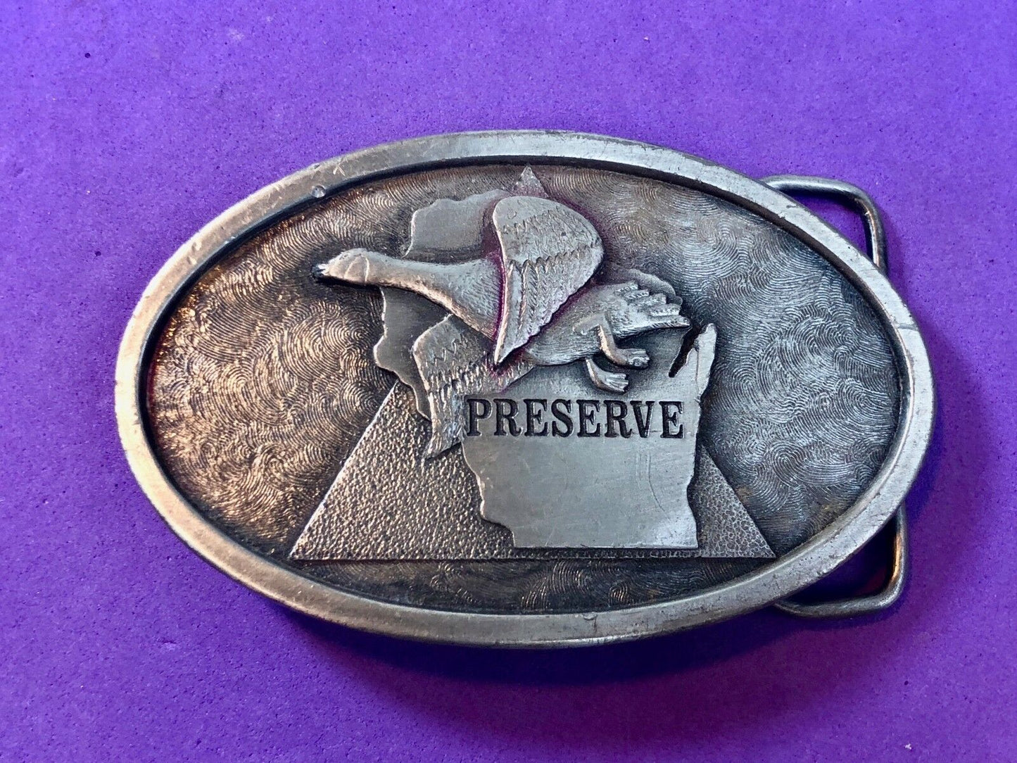 1975 Triangle Sportsmen's  club - Preserve Belt Buckle - Nature Hunting 