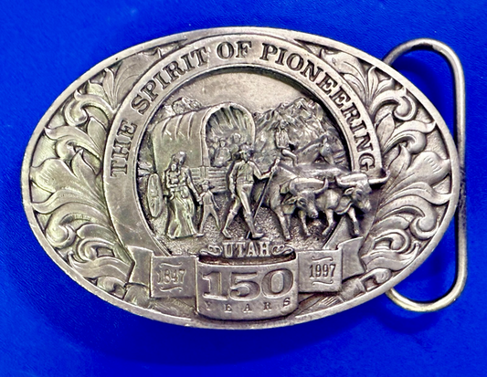 Utah State The Spirit of Pioneering 150 years Vintage Ring Masters Belt Buckle