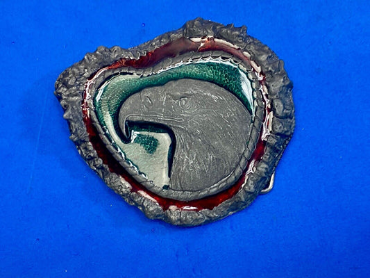 Vintage 1978 Eagle Head Bust Belt Buckle By Touchstone Inc