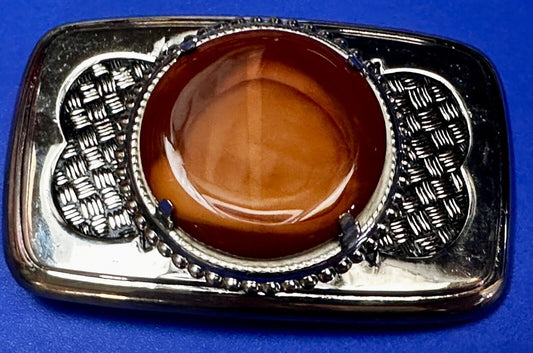 Vintage Faux Stone Belt Buckle - or Blank for your silver dollar coin Project!