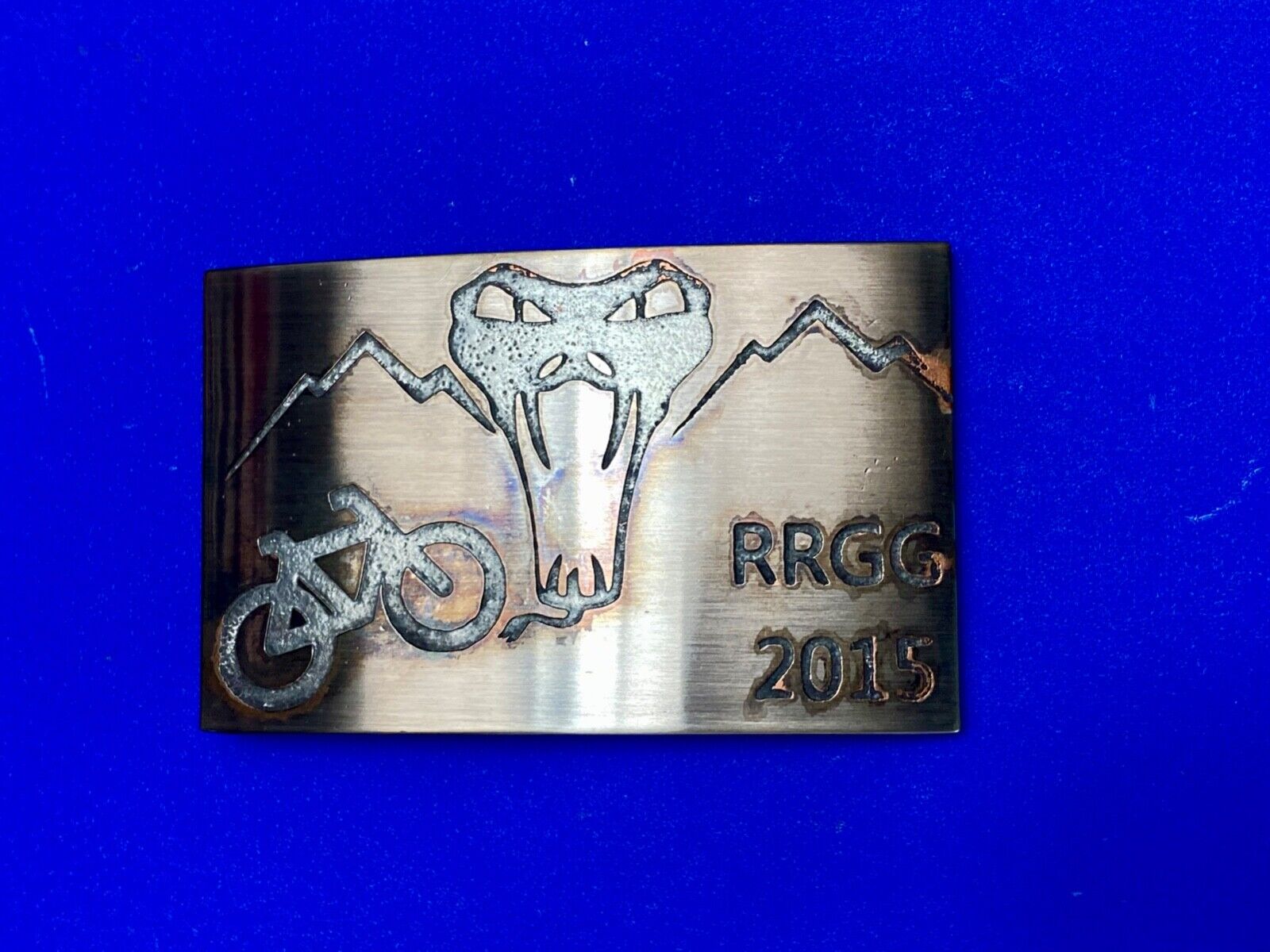Used 2015 RRGG Mountain BMX Bike Belt Buckle Viper Logo Event Trail Ride Race