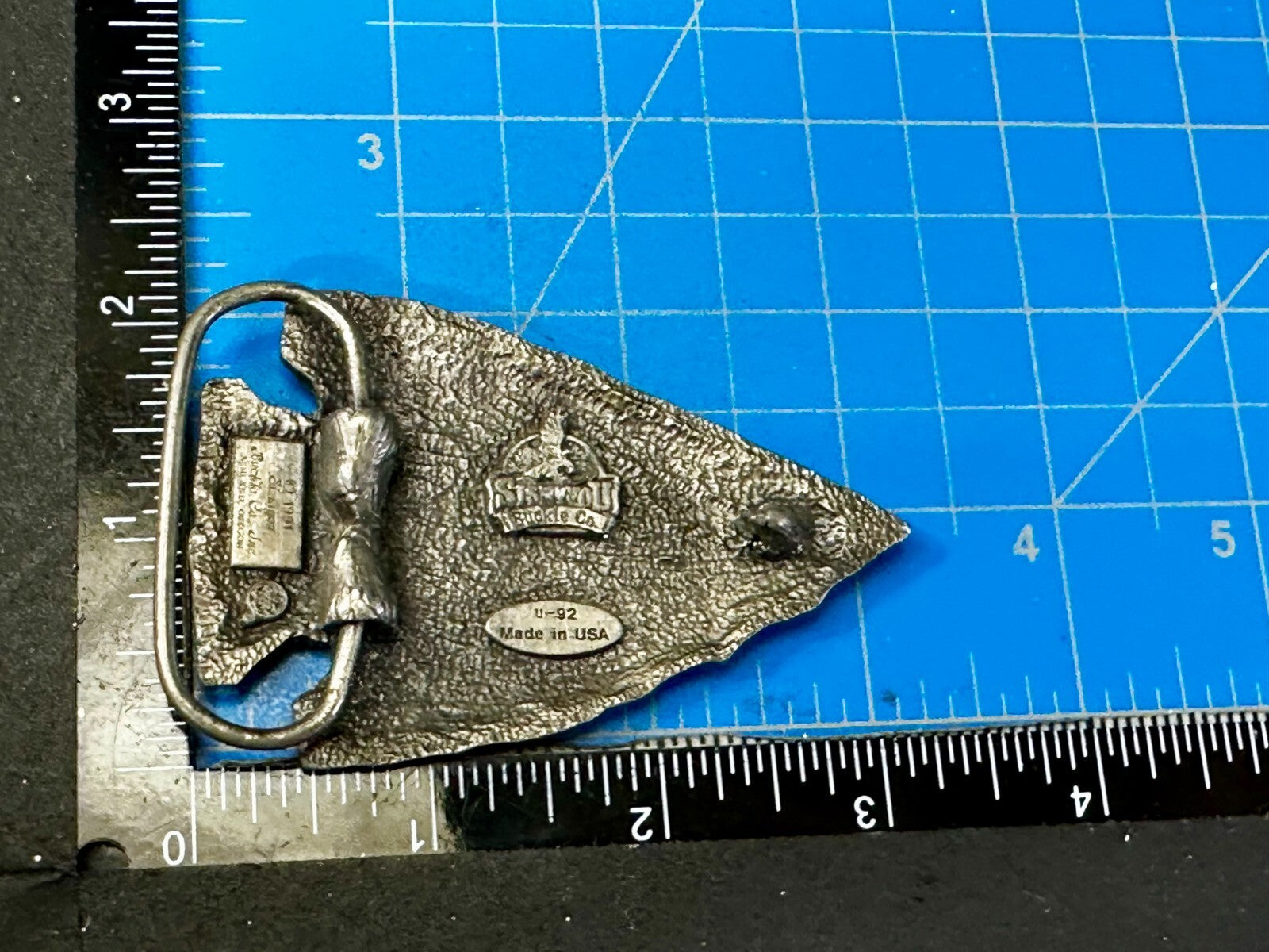 Arrowhead Native American Tribal Art Pattern VTG 1991 Siskiyou Belt Buckle U-92