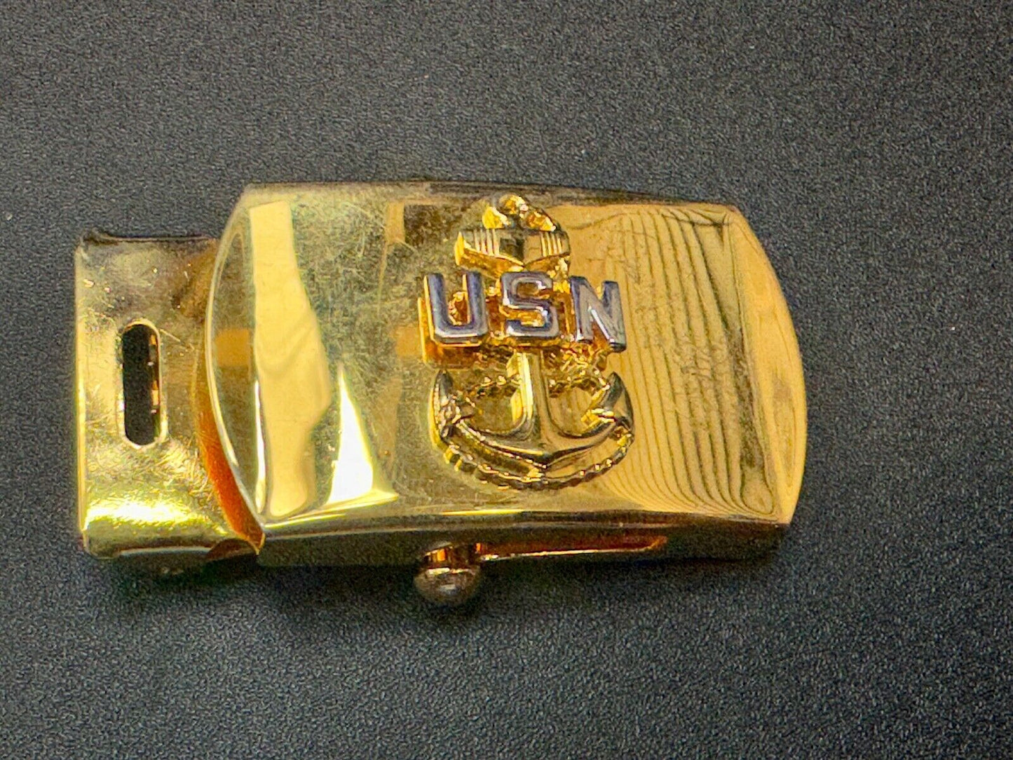 United States Navy Anchor Solid Brass Ratchet Dress Style V-21 Belt Buckle