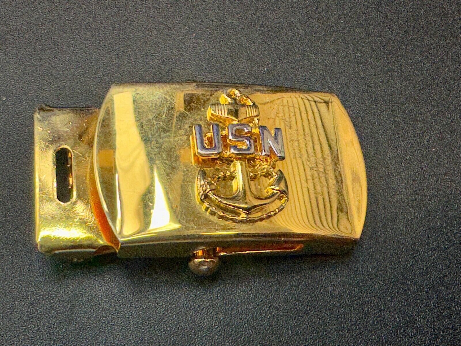 United States Navy Anchor Solid Brass Ratchet Dress Style V-21 Belt Buckle