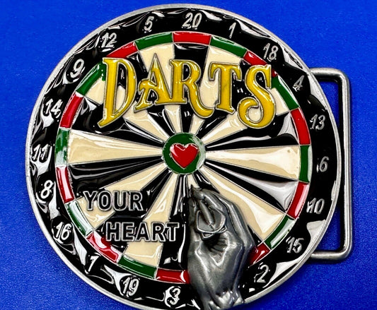 Throwing DARTS - Your Heart Dart Game Love Board Sports Bar Novelty Belt Buckle