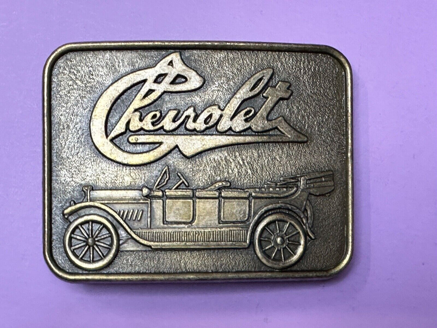 Antique Chevrolet Chevy Car Collectors Belt Buckle by RJR Roberts Co