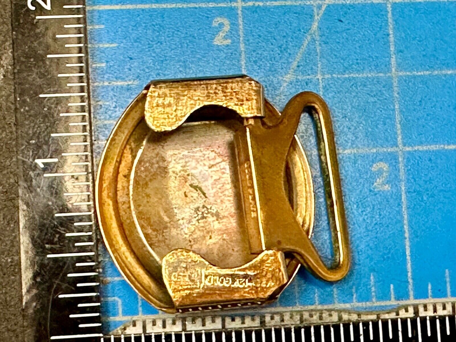 Art Deco gold filled 1/20 over plate Belt Buckle ready to engrave initial letter
