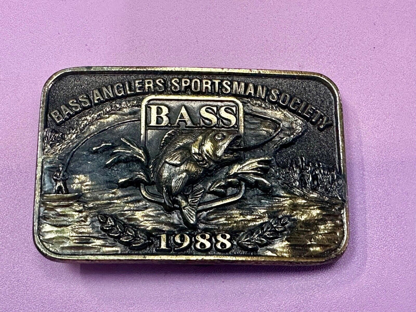 1998 BASS Anglers Sportsman Society Sport Fishing Fishermans  Belt Buckle