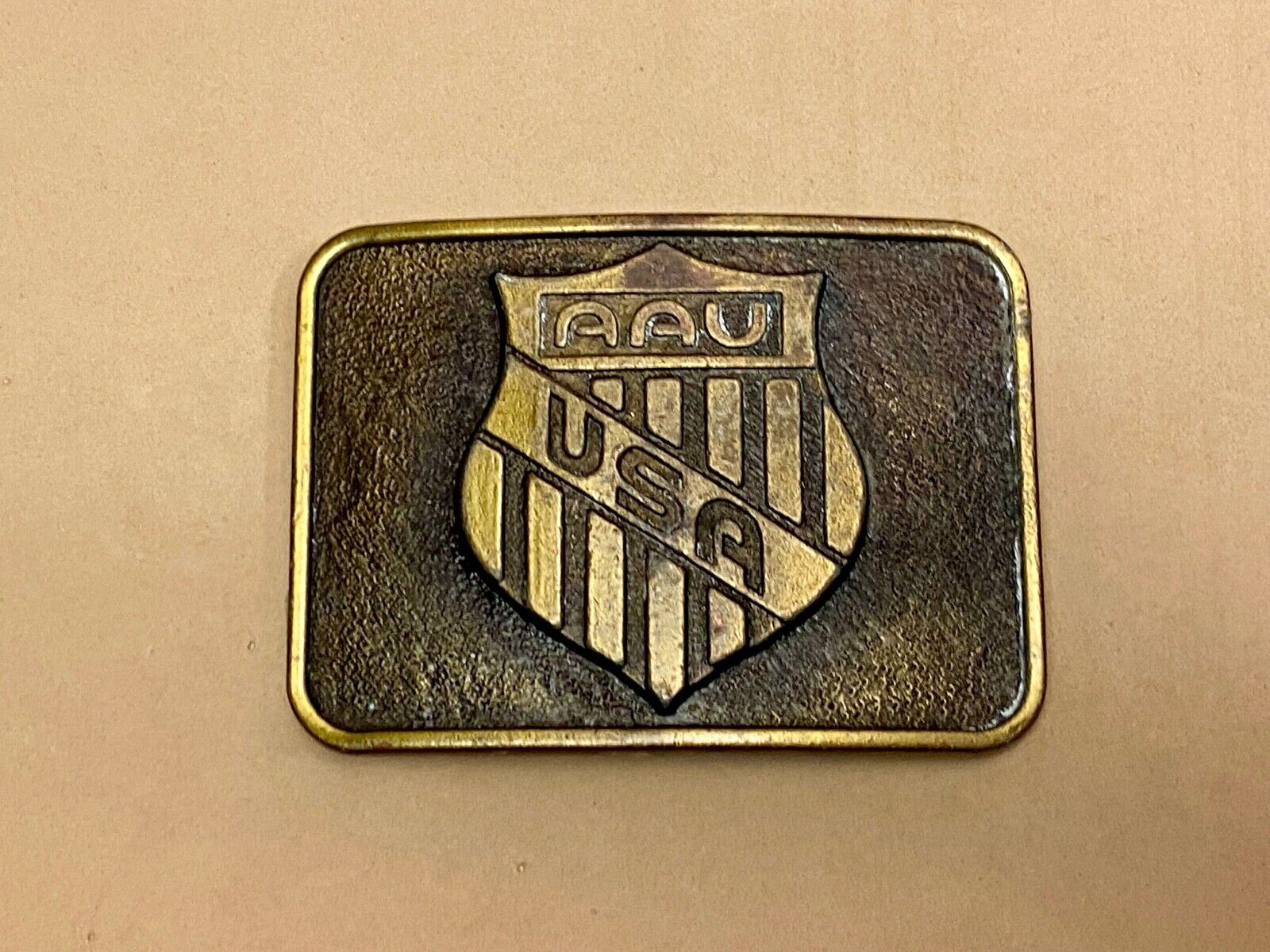 Amateur Athletic Union Aav-Usa Shield Emblem Vintage Belt Buckle 