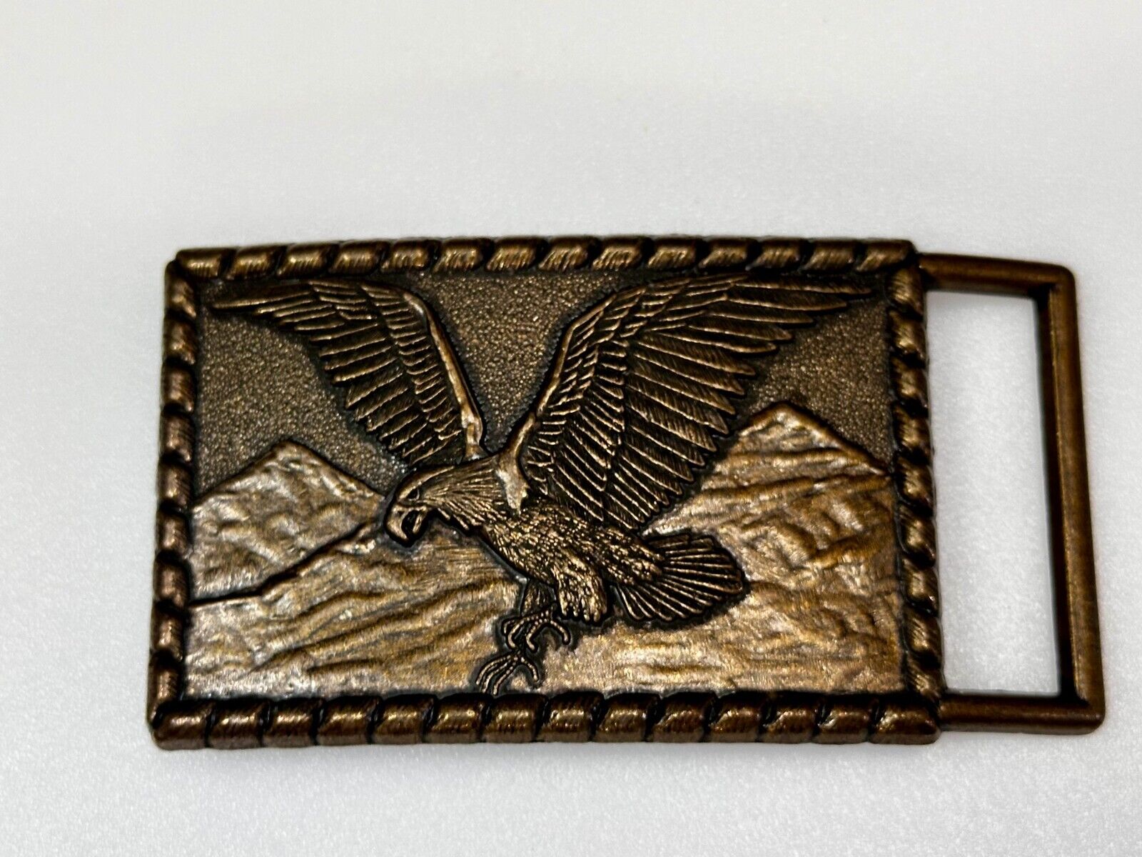 American Bald Eagle flying over majestic USA mountains Vintage Belt Buckle