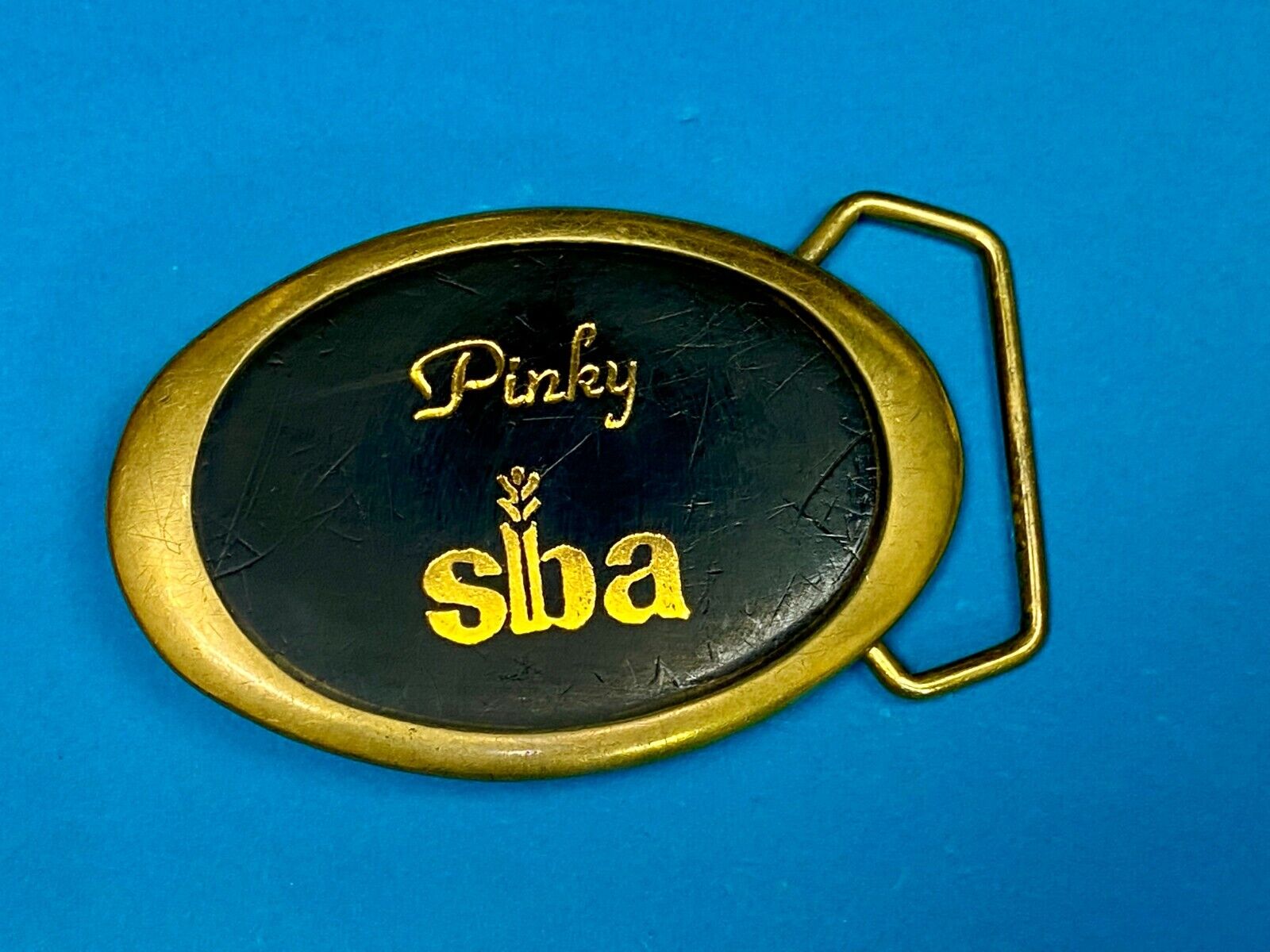 Unknown To Me~!   Pinky Slba Farming 1988 Vintage F-09 Solid Brass Belt Buckle