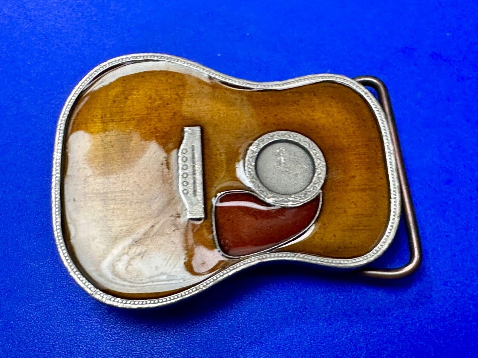 Acoustic Guitar Body Shaped Music Realistic Brown Bergamot N-261 Belt Buckle