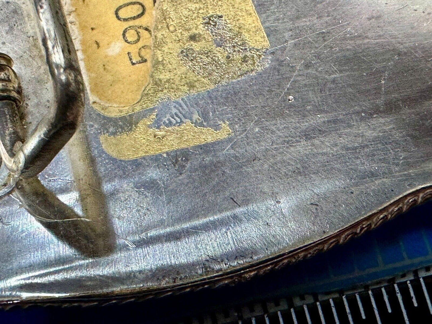 A man with his horse two tone, red ruby Belt Buckle - blank award scrolls