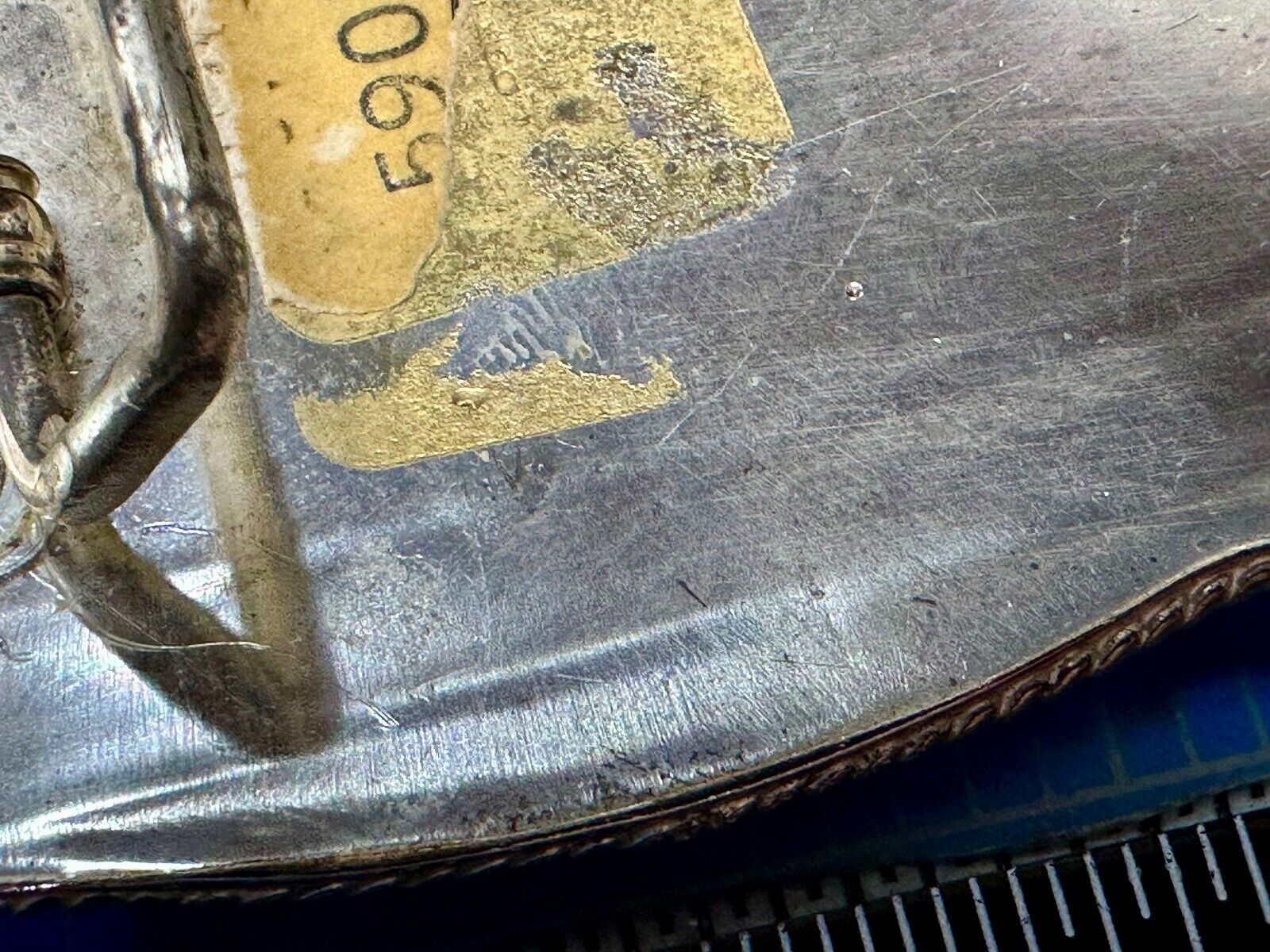 A man with his horse two tone, red ruby Belt Buckle - blank award scrolls