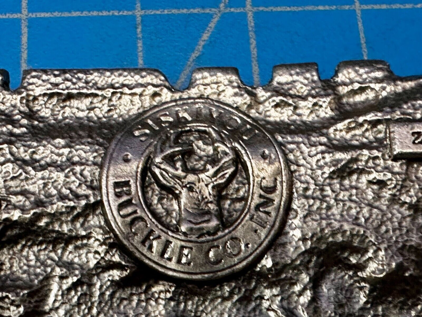 Alaska The Great Land -  Last Frontier State 1980's Siskiyou Pewter Belt Buckle