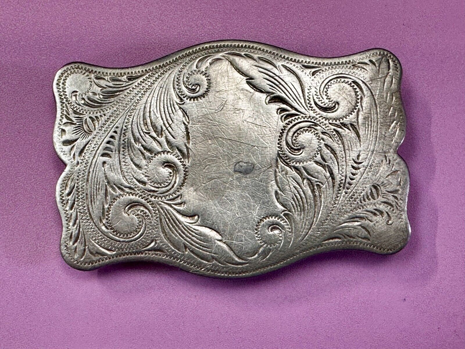 Vintage engraved western flower swirl belt buckle for craft project or to wear!