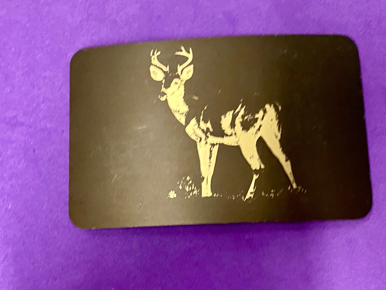 Vintage Artisan Artist drawing of deer buckle belt buckle 