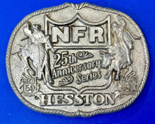 1983 Hesston National Finals Rodeo 25th Anniversary Adult Collectors Belt Buckle