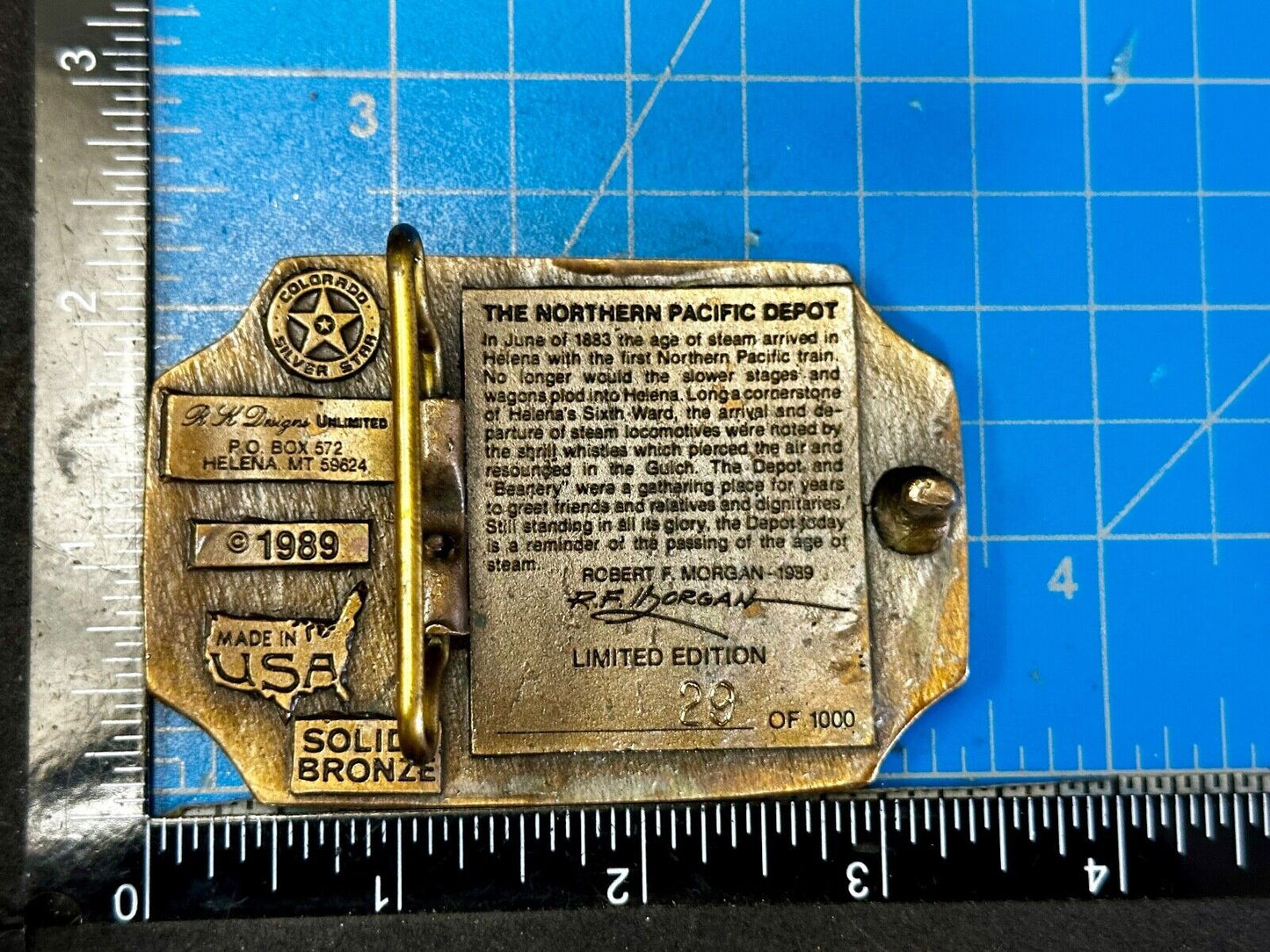 Vintage Helena Montana Queen City of the Rocks Vintage Commemorative Belt Buckle
