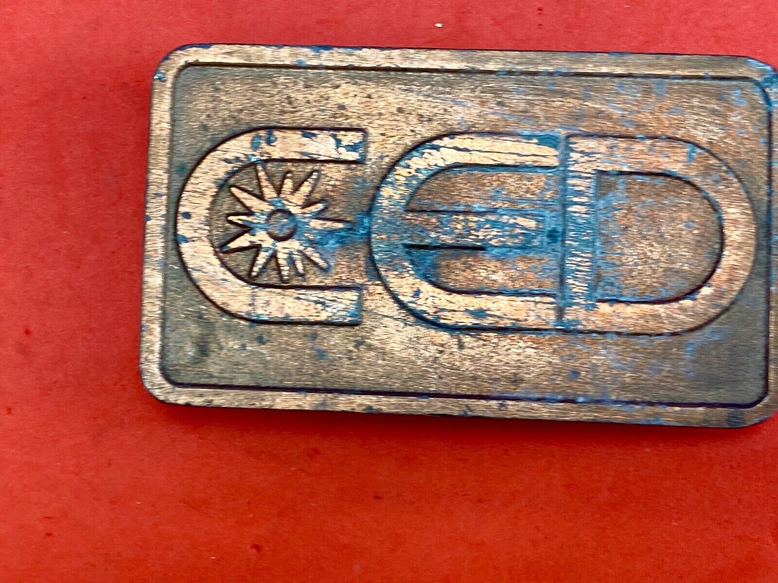 Vintage CED company promotional belt buckle 