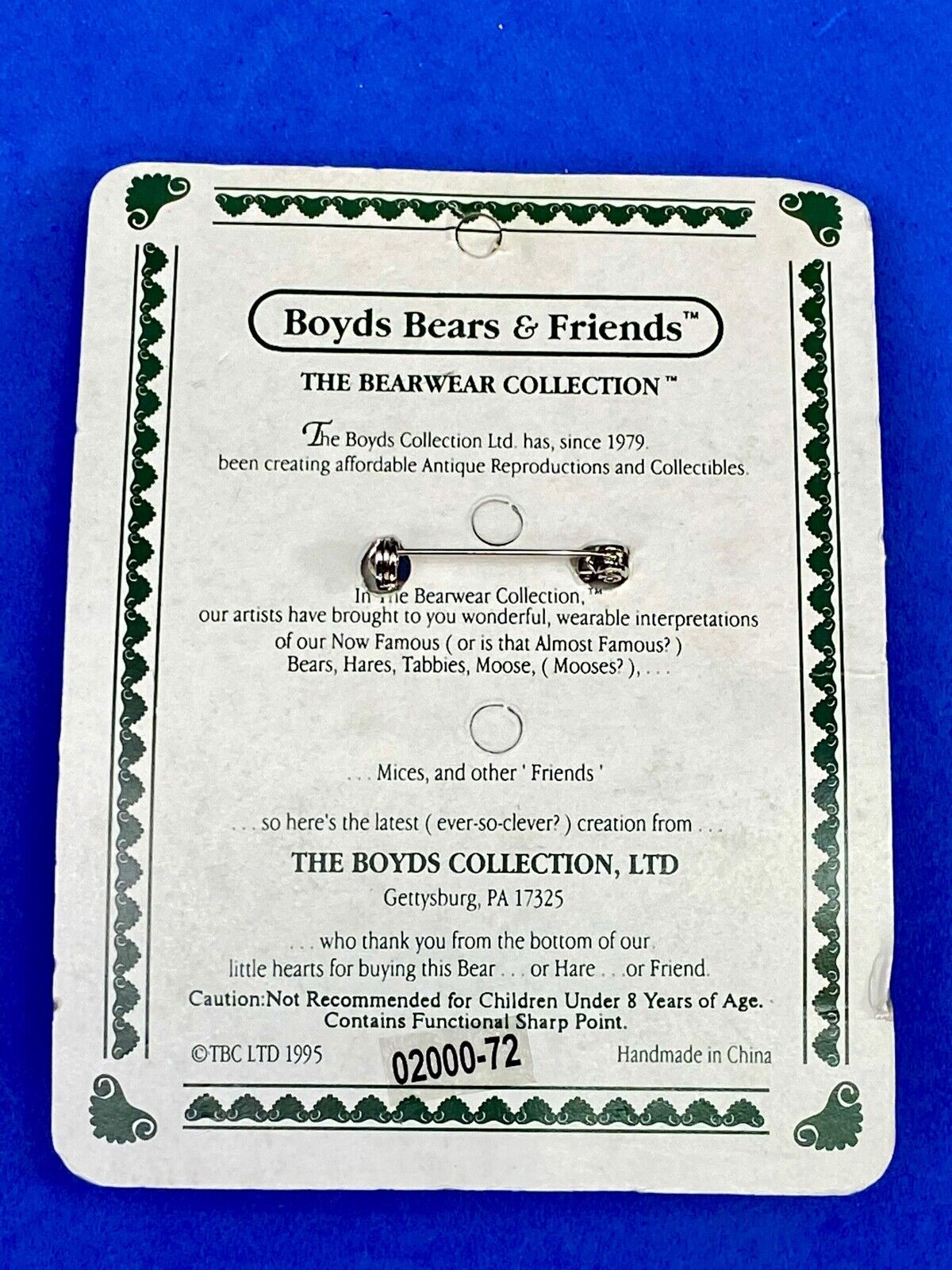 Tea Time, Adorable Boyds Bears & Friends Bearware Collection Pin / Brooch 