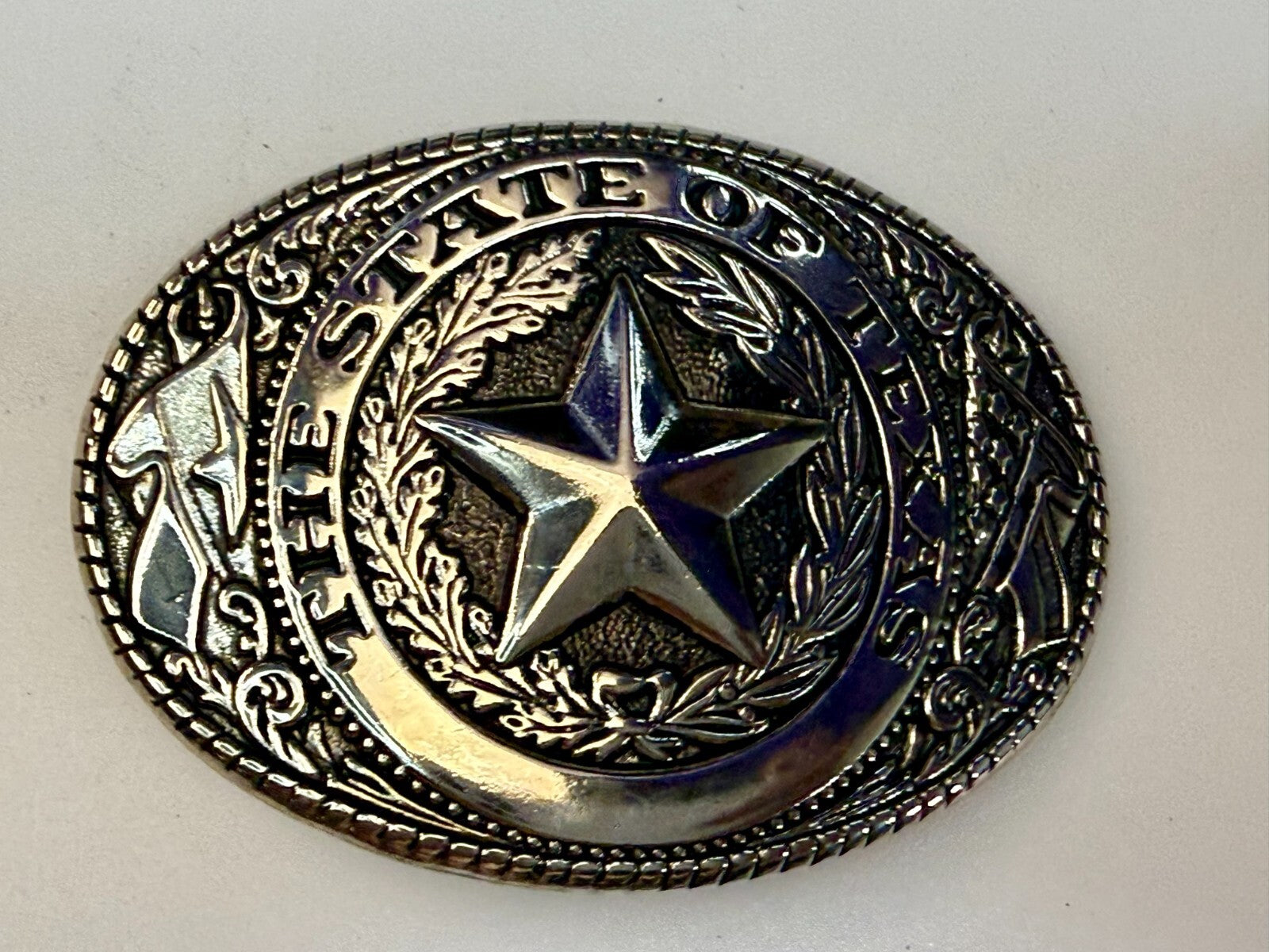 The Great State Of Texas Lone Star Commemorative Series Silver Color Belt Buckle