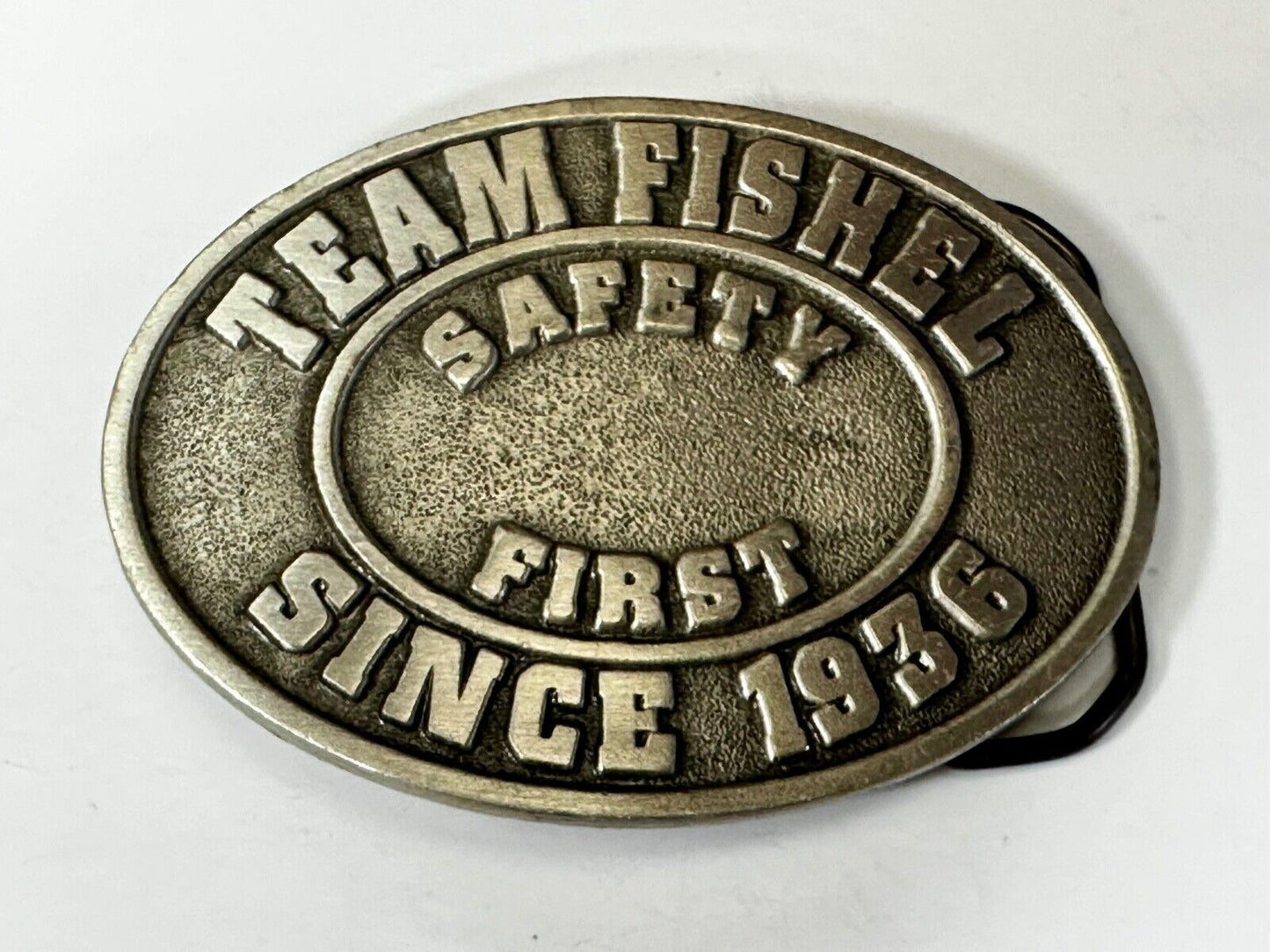 Team Fishel Safety First Since 1936 Company Logo Commemorative Belt Buckle