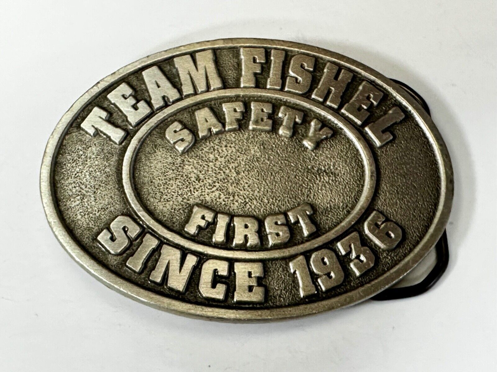 Team Fishel Safety First Since 1936 Company Logo Commemorative Belt Buckle