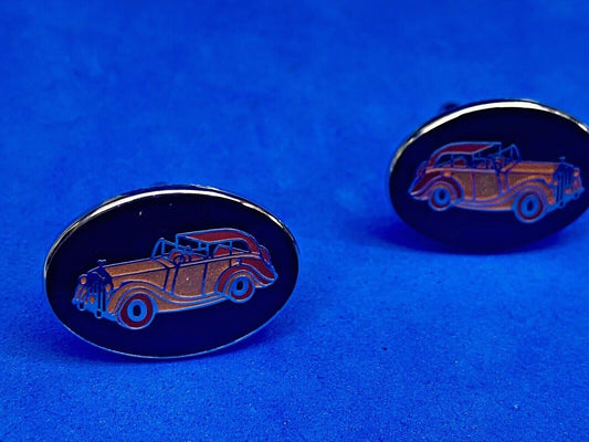 Vintage Car Collectors Mens Cufflinks In Original Brown Gift Box 